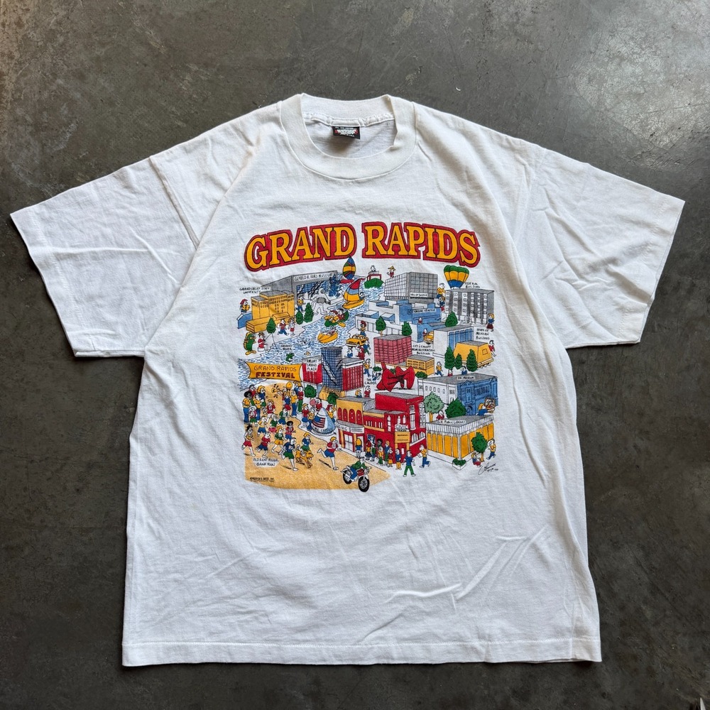 Vintage 90s Americas Best Grand Rapids, Michigan Graphic T-Shirt XL Screen Stars
